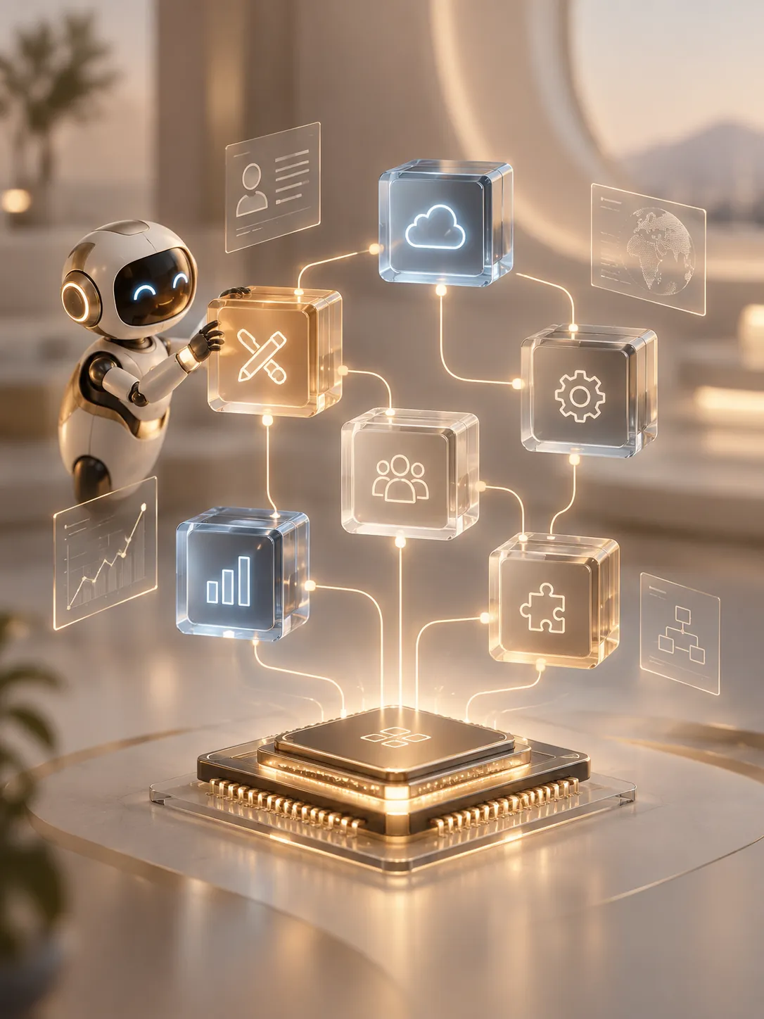 AI agents connected to business processes